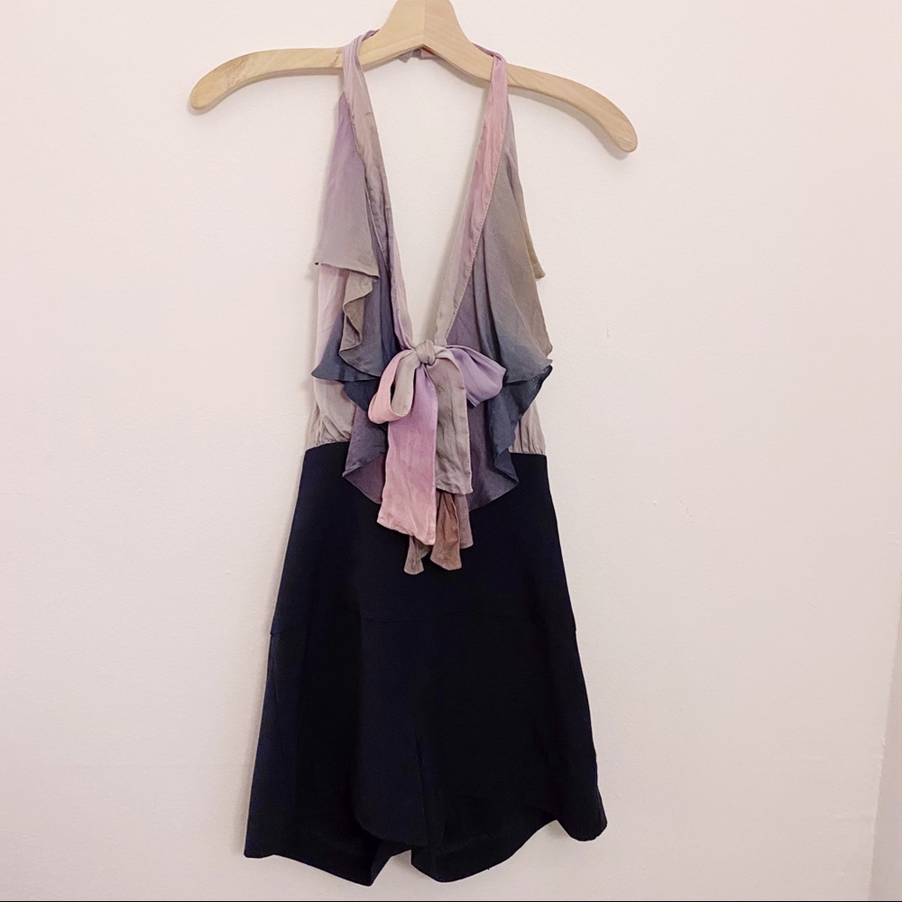 Black Halo Multicolor Ruffle Jumpsuit